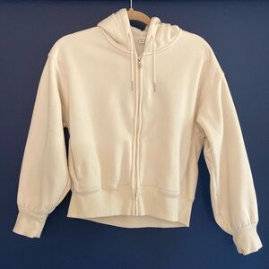 Cream zip up Uniqlo hoodie S